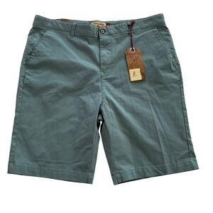 Hudson Barrow NYC Mens 38 Khaki Chino Shorts Flat Front Premium‎ Quality